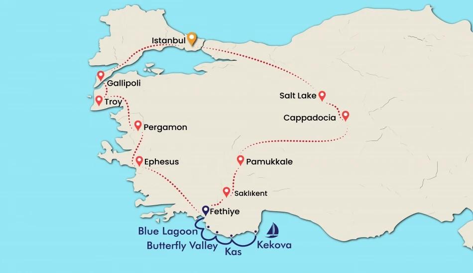 All Around Turkey with Gulet Cruise:  17-Day Turkey Tour