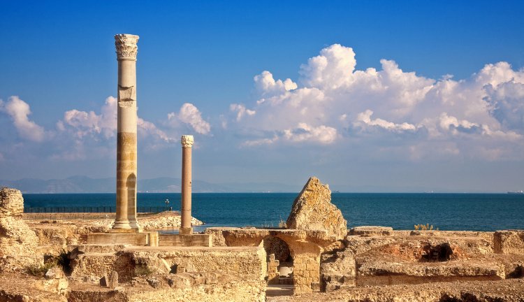 Kartaca Antik Kenti Tunus Roma kalıntıları Akdeniz manzarası