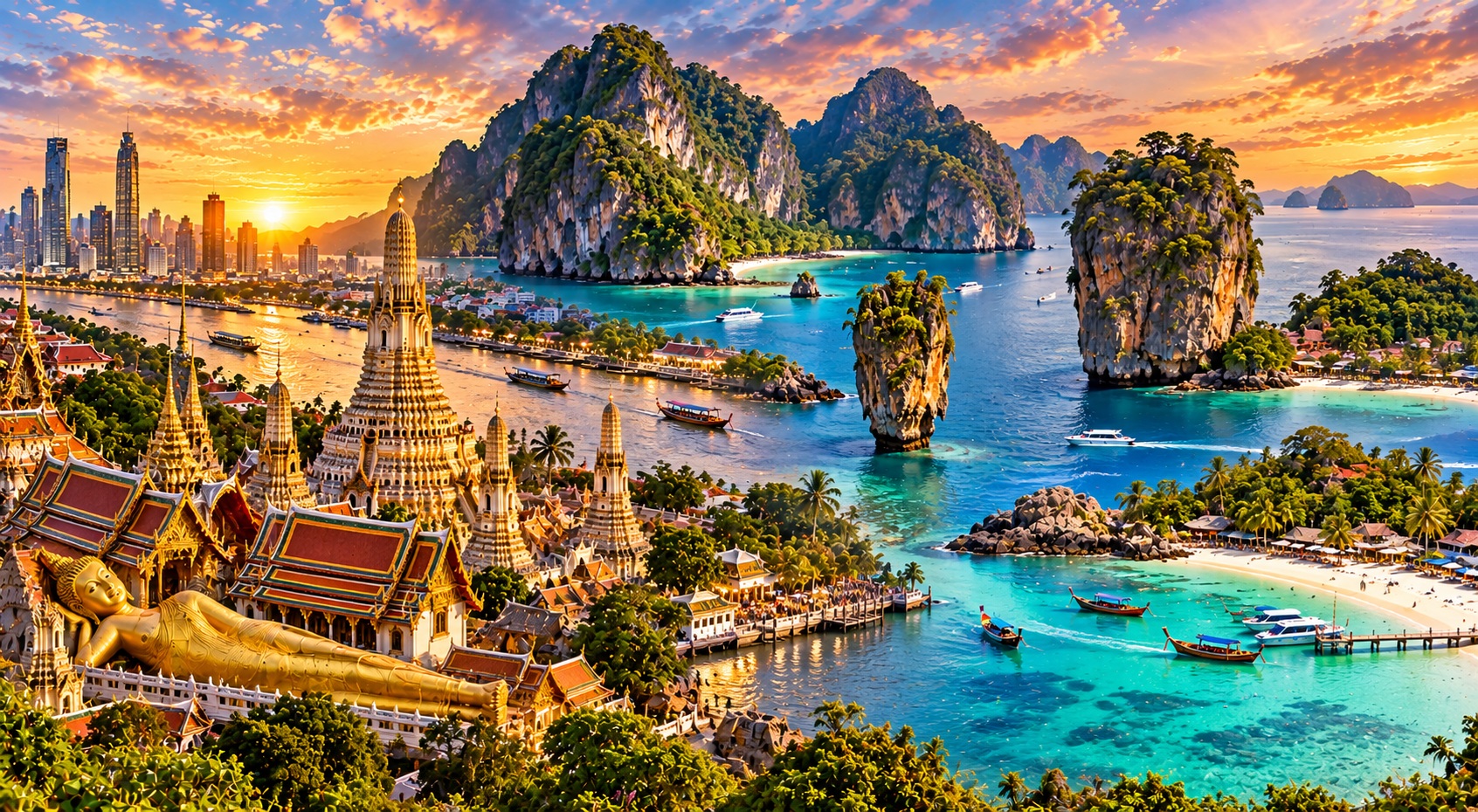 Deluxe Tayland Turu: Phuket'in Tropikal Adalarından Pattaya'nın Sahillerine, Bangkok'un Tapınakları