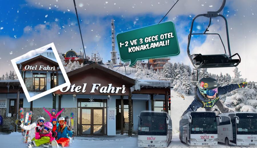 Fahri Hotel Uludağ Konaklama ( Gidiş Dönüş Ulaşım Dahil )  : 1 Gece, 2 Gece, 3 Gece Tam Pansiyon Konaklama ile Kendinizi ve Sevdiklerinizi, Uludağ’ın Beyaz Büyüsünde ve Bursa’nın Doğal Atmosferinde Ödüllendirebilirsiniz. Osmangazi Köprüsü'nden Hızlı Ulaşım ile Uludağ'a Gidiyoruz.