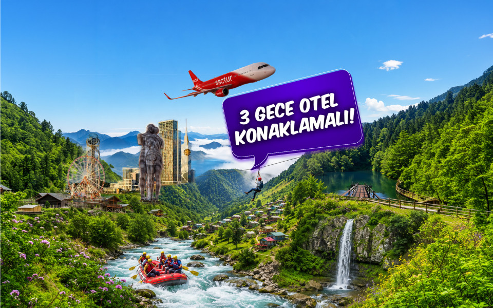 Ankara Çıkışlı Uçaklı Karadeniz Yaylaları ve Batum Turu (3 Gece Otel Konaklamalı): Kendinizi rüyada hissedeceğiniz, her anını unutamayacağınız Karadeniz tatiline sizleri de bekliyoruz. Mavi ve yeşili hiç bu kadar ahenkle dans ettiğini görmemiştiniz. Tulum ile horon vurmaya kemençenin tınısını dinlemeye gidiyoruz daaaaaa...