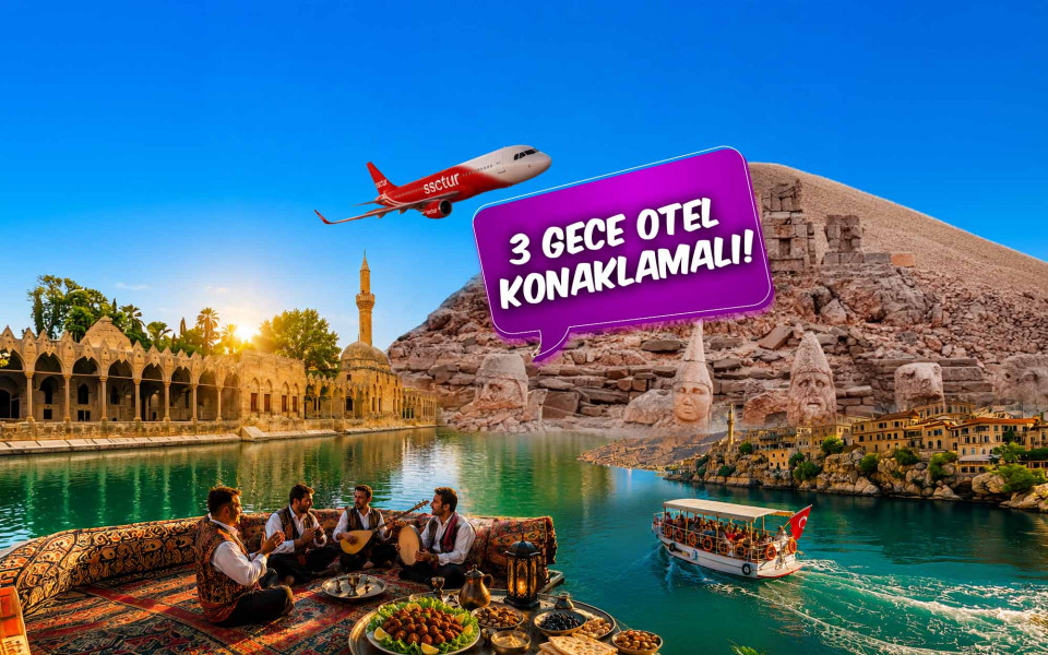 İzmir Çıkışlı Uçaklı Tarihte Yolculuk Gap Mezopotamya Turu (3 Gece Otel Konaklamalı): Kısa zamanda çok işler yaparız diye Gap Bölgesine doğru yola çıktık. Güney Doğu Anadolu’yu Keşfetmeye, Peygamberler Diyarını Gezmeye Davet Ediyoruz. Sıra Gecesine katılmaya bol bol kebap yemeye gidiyoruz. 