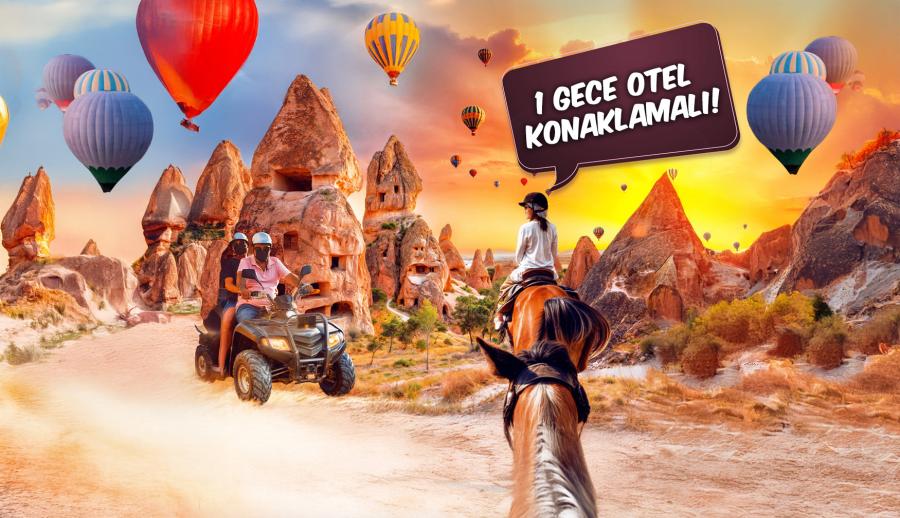 Kapadokya Ihlara Vadisi ve Hacı Bektaş Turu (1 Gece Otel Konaklamalı): Rengarenk bitki örtüsü ile kimi zaman bir harikalar diyarını, kurak ve çorak görüntüsü ile kimi zaman bir çölü, dünyanın hiç bir yerinde bulunmayan peribacaları ile kimi zaman bir gezegeni hatırlatan görselliği ile Kapadokya'ya Güzel Atlar Diyarına gidiyoruz...
