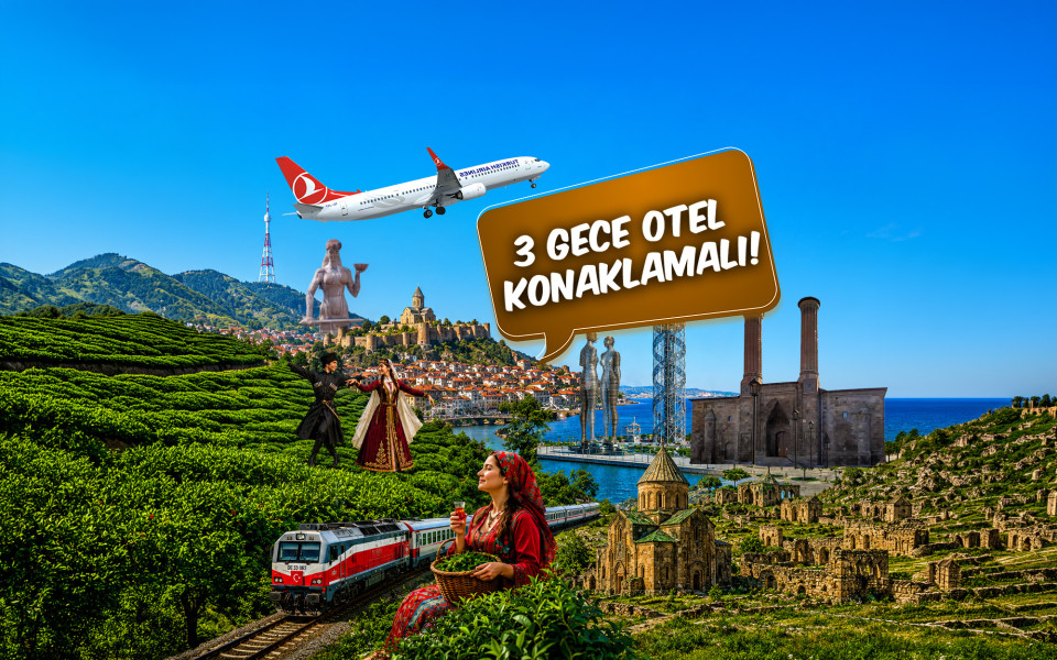 Thy İle Uçaklı Bambaşka Batum Tiflis Kars Erzurum Doğu Ekspresi Turu (3 Gece Otel Konaklamalı) : Özlemle Beklediğimiz Kısa Doğu Üçgeni Turumuz İçin Gürcistan Ülkesinin Batumu İle Turumuza Başlıyoruz. Başkent Tiflis'i, Doğu Anadolunun Kars'ı ve Ani Harabelerini Geziyoruz, Kars - Erzurum Doğu Ekspresi Tren Yolculuğu Yapıyoruz ve Erzurum'dan Geri Dönüyoruz..