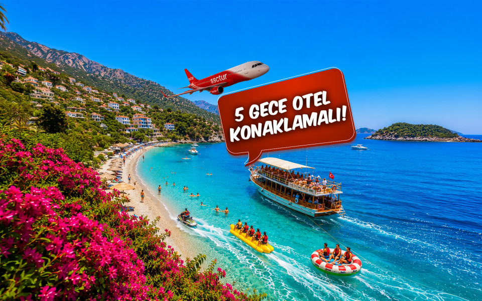 Ankara Çıkışlı Uçaklı Rüya Gibi Ege Akdeniz Antalya Kaş Fethiye Ölüdeniz Akyaka Bodrum Turu (5 Gece Otel Konaklamalı) : Uçaklı Rüya Gibi Ege Akdeniz Turlarımız ile Ülkemizin önde gelen turistik mekânlarında geçireceğiniz bir hafta boyunca; denizin, güneşin, kumsalın ve eğlencenin doyumsuz tadına erişeceksiniz. Tekne Turları, Jeep Safari, Rafting, Dalış Turu, Yamaç Paraşütü, Saklıkent, Ölüdeniz,