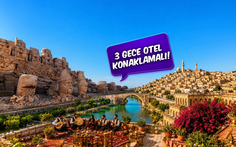 Ankara Çıkışlı Fırtına Gibi Gap Mezopotamya Turu (3 Gece Otel Konaklamalı): Kısa zamanda çok işler yaparız diye Gap Mezopotamya Bölgesine doğru yola çıktık. Güney Doğu Anadolu’yu Keşfetmeye, Peygamberler Diyarını Gezmeye Davet Ediyoruz. Sıra Gecesine katılmaya bol bol kebap yemeye gidiyoruz. 