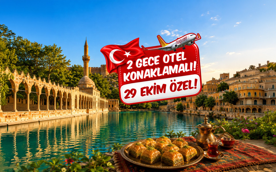 29 Ekim Özel Uçaklı Butik Gaziantep Urfa Mardin Diyarbakır Gap Turu (2 Gece Otel Konaklamalı): Kebap Yemeğe doyamayacağınız bölgede, Mırra içmeden gelmeyeceksiniz. Mardin’in Tarihi Dokusunu Sular Altında Kalmış Hasankeyf’e Gitmeye Ne dersiniz! Mezopotamya’nın Kuzeyinde Kendinizden Geçeceksiniz. Kısa zamanda çok işler yaparız diye Gap Bölgesine doğru yola çıktık.
