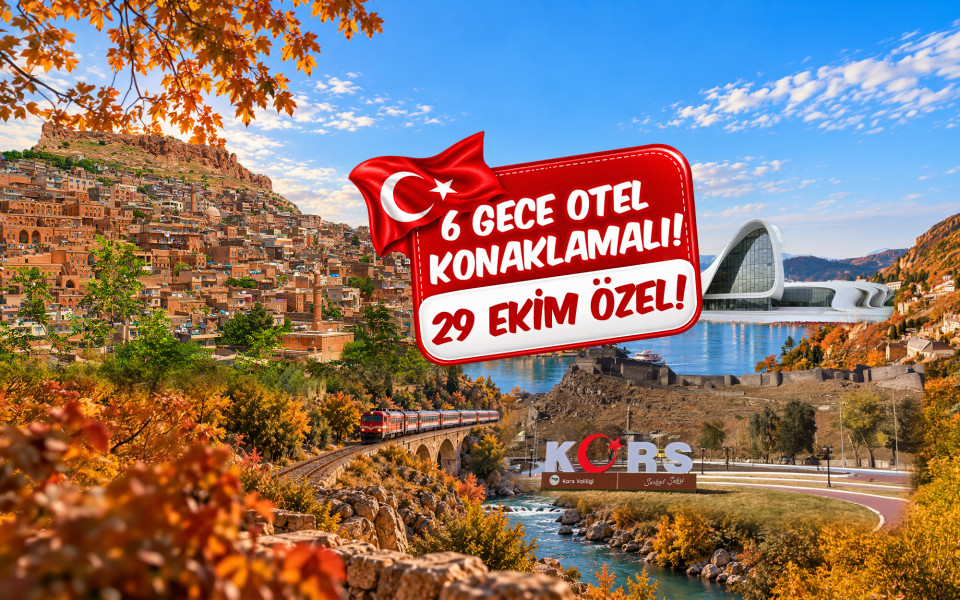 29 Ekim Özel Dolu Dolu Bir Uçtan Bir Uca Sınırlarda Gap Doğu Anadolu ve Nahçıvan Turu (6 Gece Otel Konaklamalı): Türkiye'de Bir İlk Yapıyoruz ve Sizleri Gaziantep'de başlayan Yolculuğumuz İle Şanlıurfa, Mardin, Midyat, Cizre, Şırnak, Hakkari, Yüksekova, Van, Ağrı, Nahçıvan, Iğdır, Kars, Erzurum ile Sonlandıracağımız Dolu Dolu bir Anadolu turunda buluşmayı bekliyoruz.