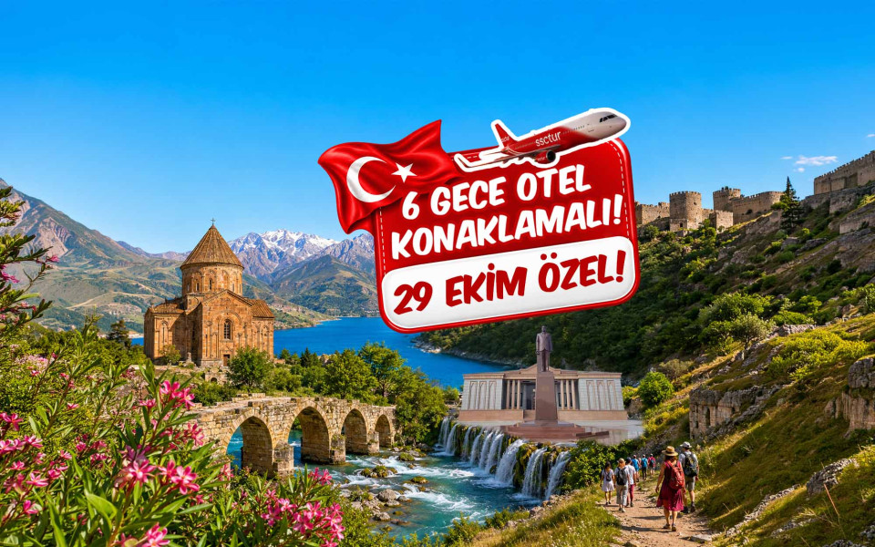 29 Ekim Özel Uçaklı Dolu Dolu Bir Uçtan Bir Uca Sınırlarda Gap Doğu Anadolu ve Nahçıvan Turu (6 Gece Otel Konaklamalı): Türkiye'de Bir İlk Yapıyoruz ve Sizleri Gaziantep'de başlayan Yolculuğumuz İle Şanlıurfa, Mardin, Midyat, Cizre, Şırnak, Hakkari, Yüksekova, Van, Ağrı, Nahçıvan, Iğdır, Kars, Erzurum ile Sonlandıracağımız Dolu Dolu bir Anadolu turunda buluşmayı bekliyoruz.